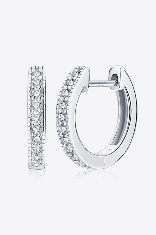 Inlaid Moissanite Hoop Earrings