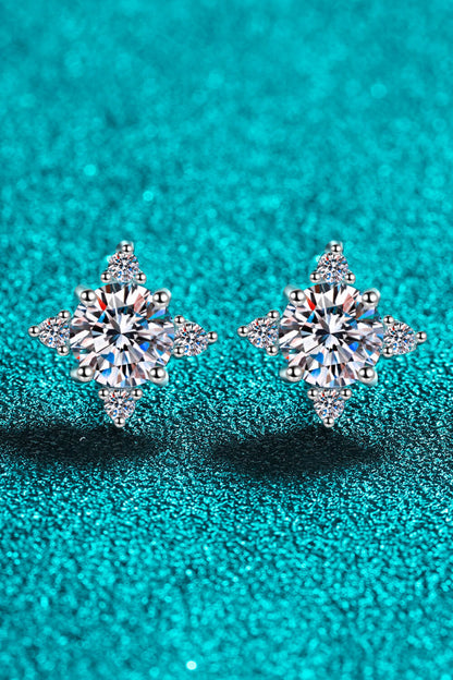 Four Leaf Clover 2 Carat Moissanite Stud Earrings