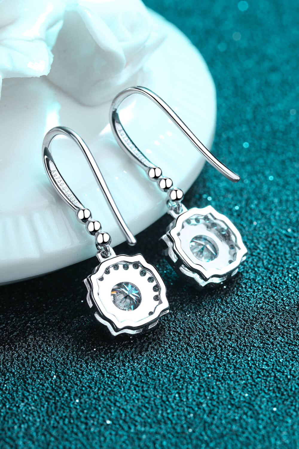 925 Sterling Silver Moissanite Hook Earrings