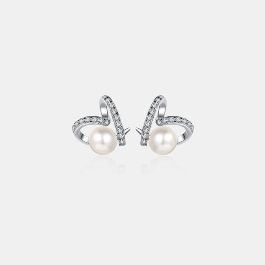 Pearl Moissanite 925 Sterling Silver Earrings