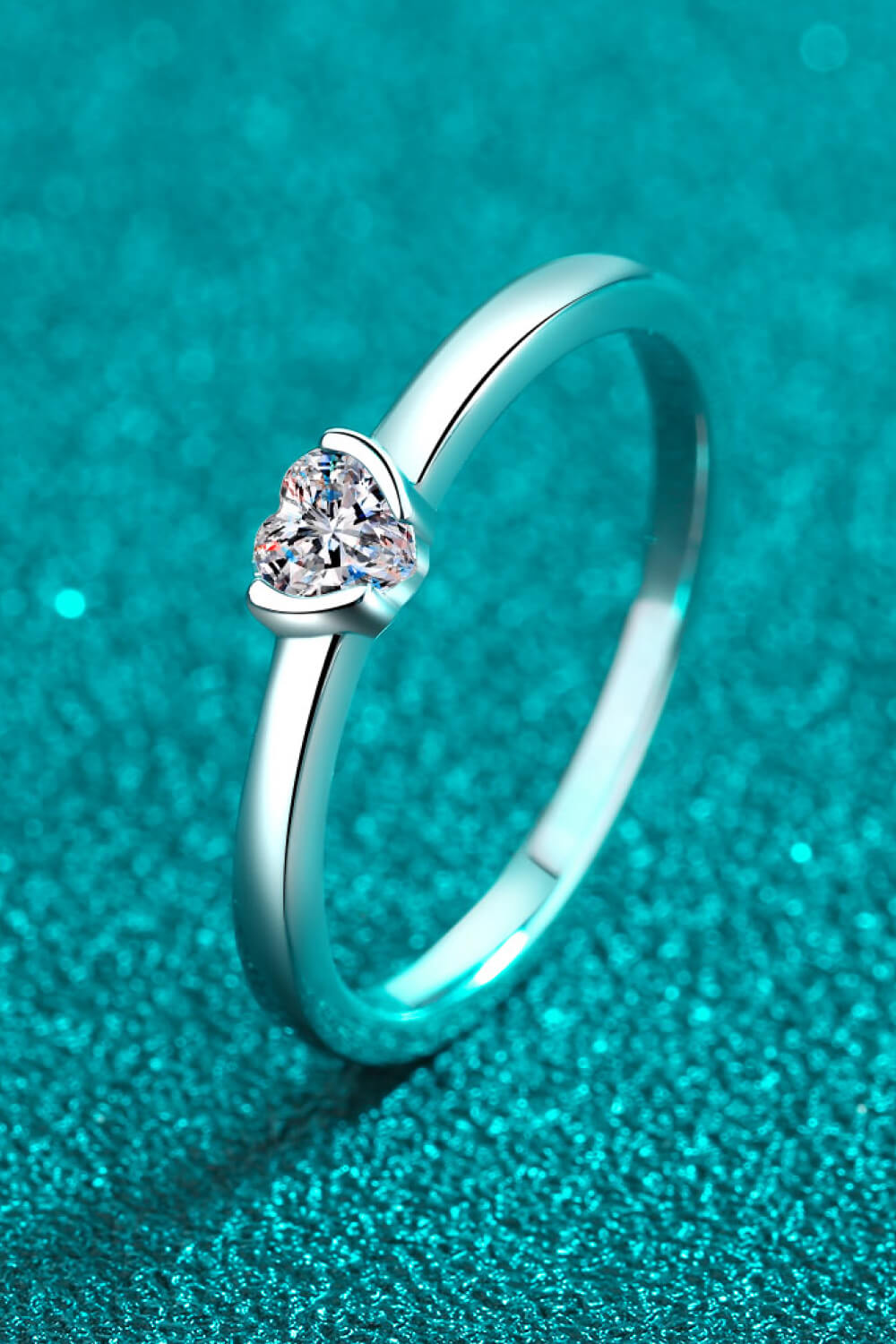 Heart-Shaped Moissanite Solitaire Ring