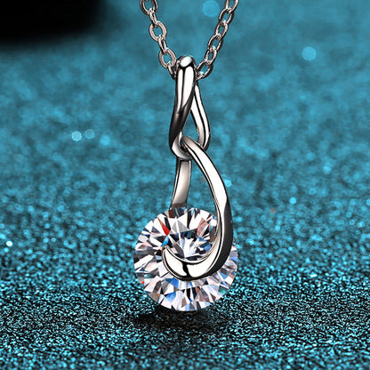 2 Carat Moissanite 925 Sterling Silver Necklace