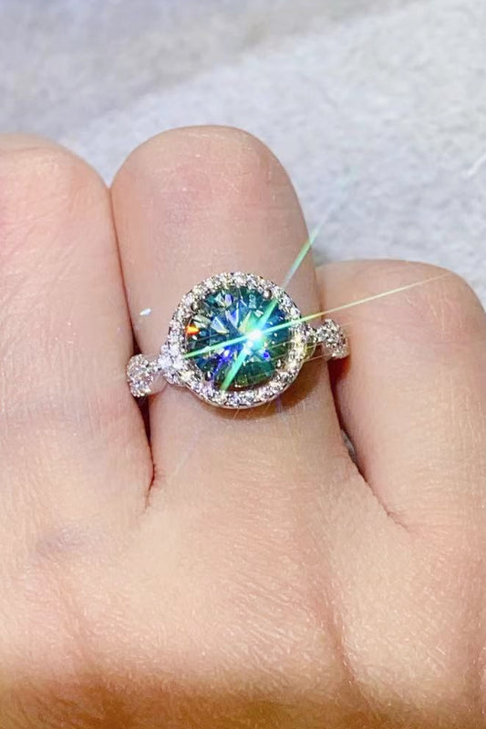 Enchanted Emerald: 2 Carat Moissanite Green Ring