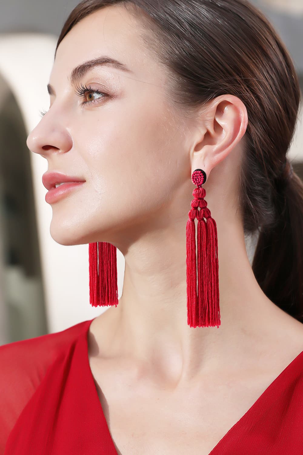 Beaded Tassel Earrings