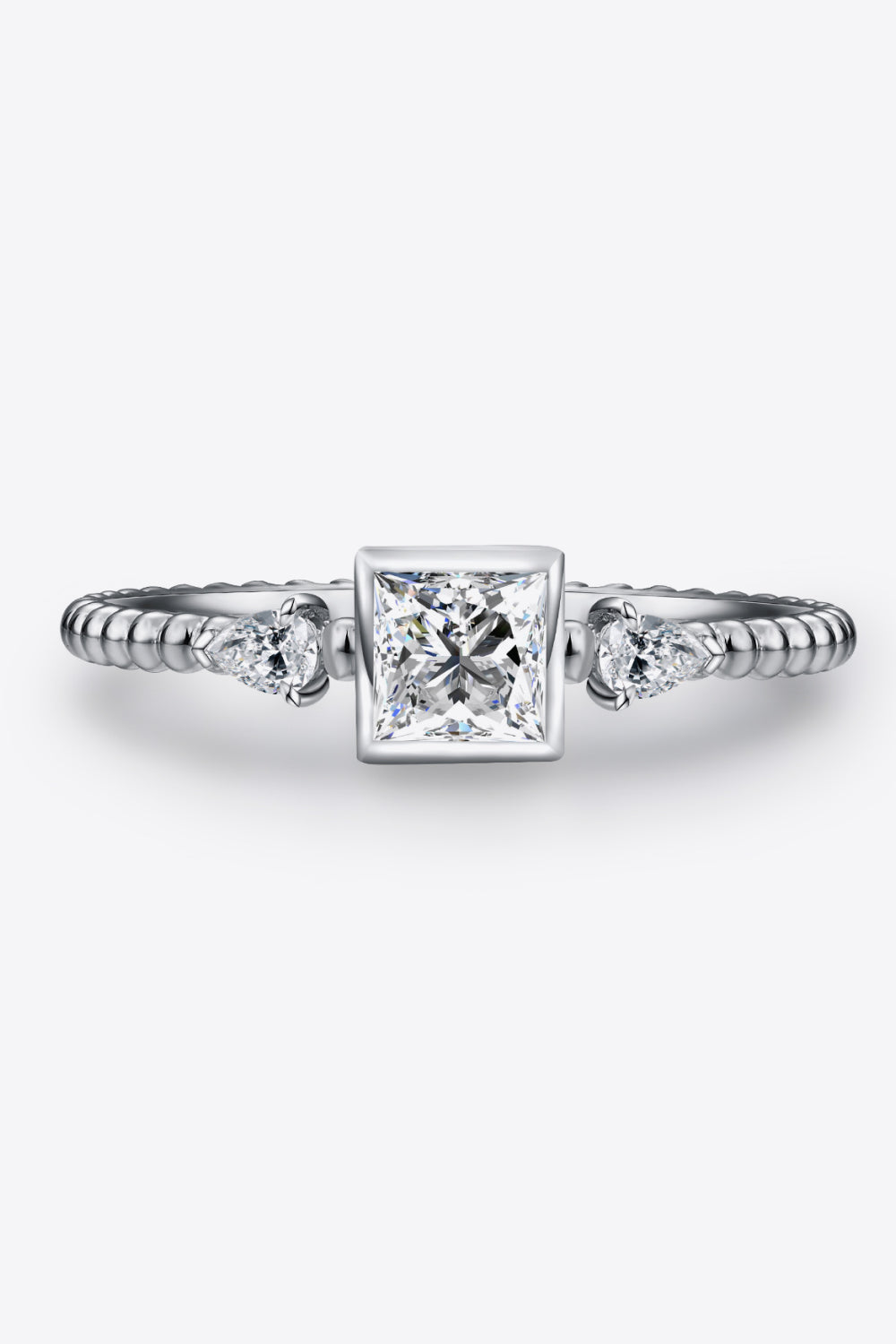 Moissanite Square Shape 925 Sterling Silver Ring