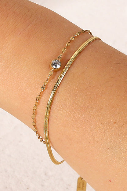 Icing on the Cake Rhinestone Double-Layered Bracelet