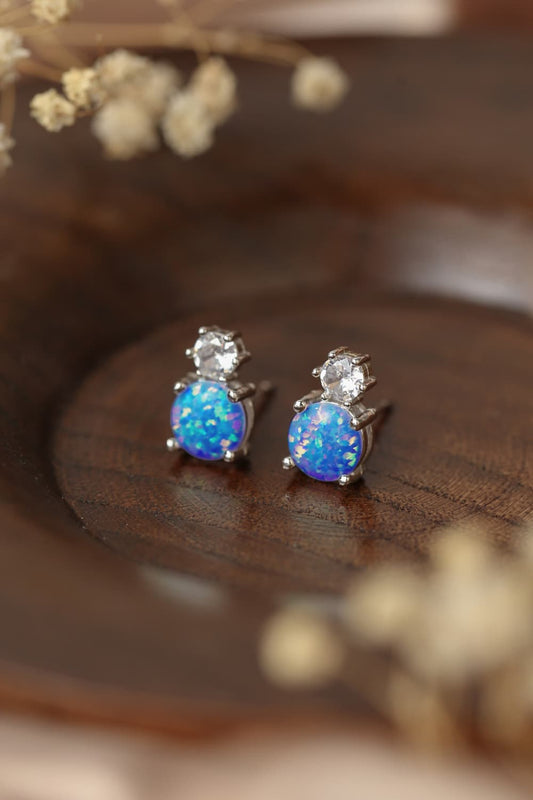 4-Prong Opal Stud Earrings