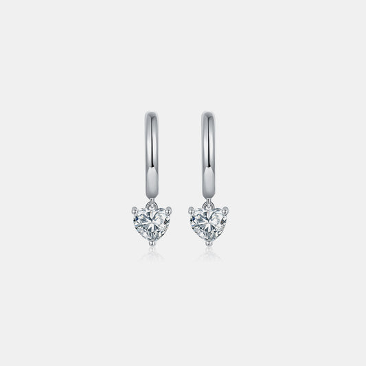 1 Carat Moissanite | Heart Earrings