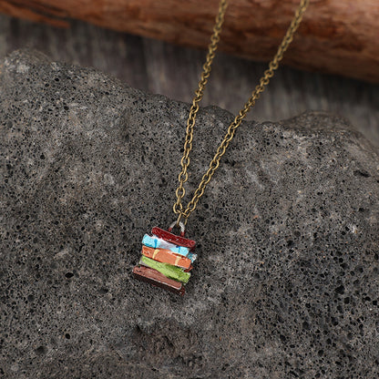 Alloy Books Pendant Necklace