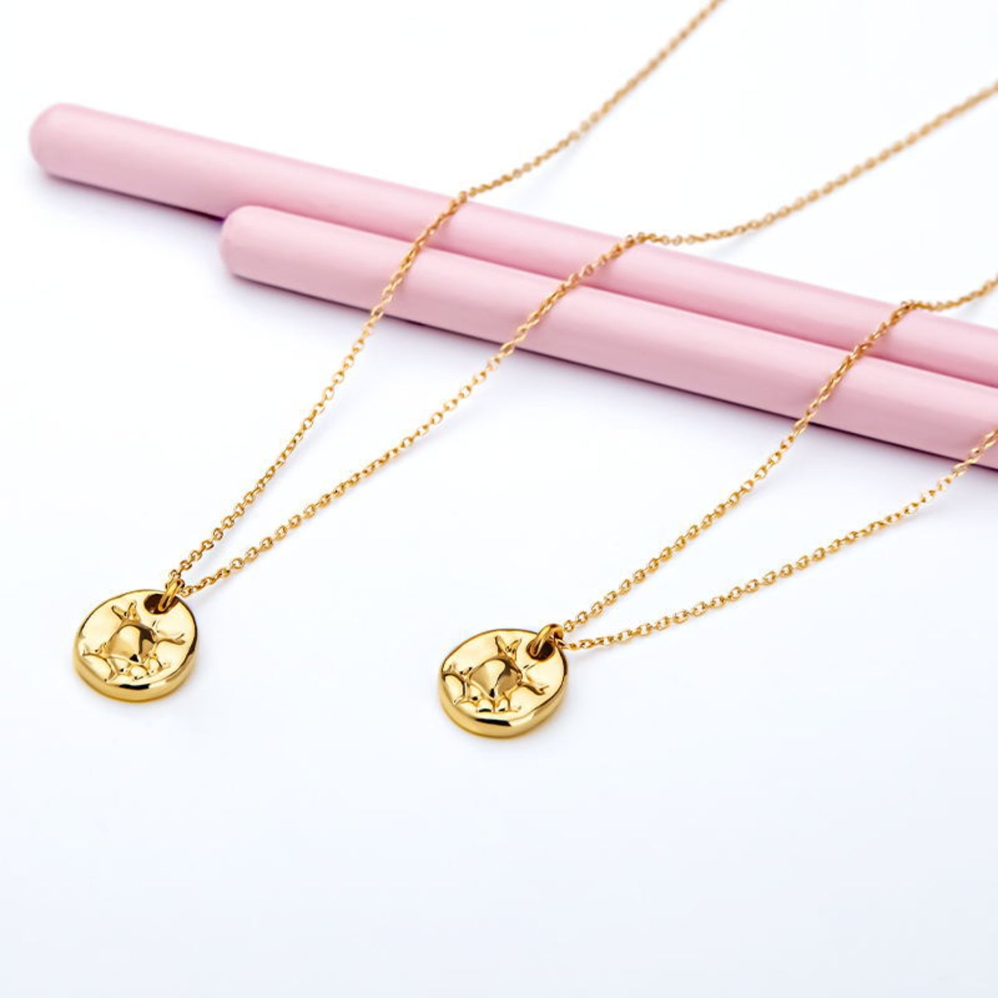 Gold-Plated Copper Coin Shape Pendant Necklace