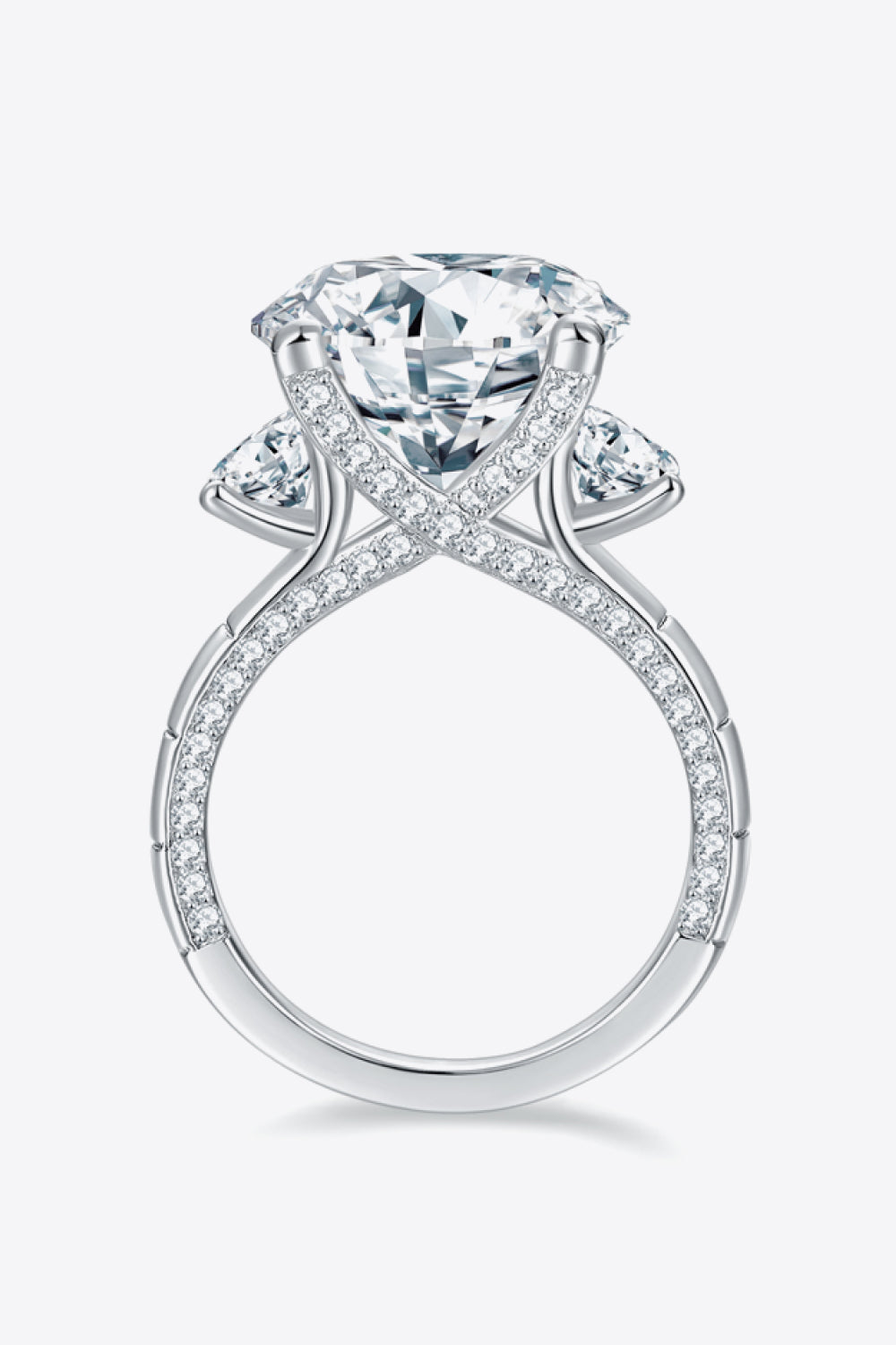 8.6 Carat Moissanite Platinum-Plated Ring