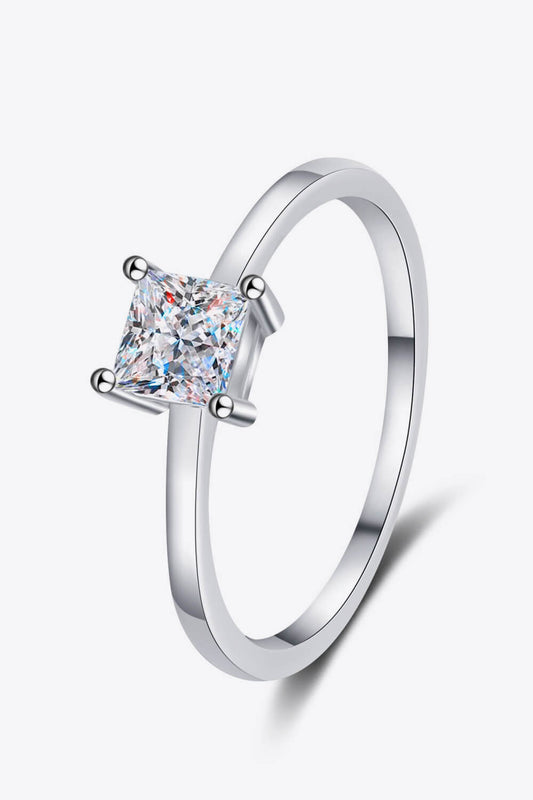 Moissanite Solitaire Ring - Princess Cut Sparkle