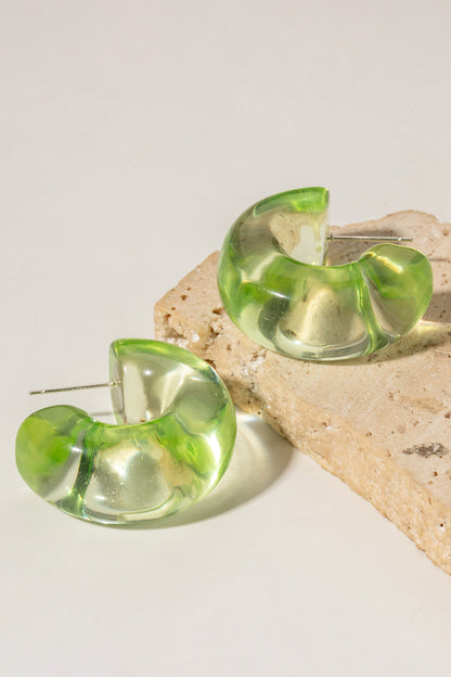 Resin C-Hoop Earrings