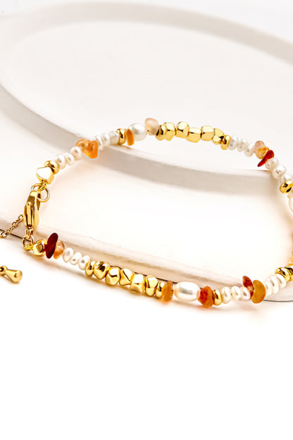 Freshwater Pearl Zinc Alloy Bracelet