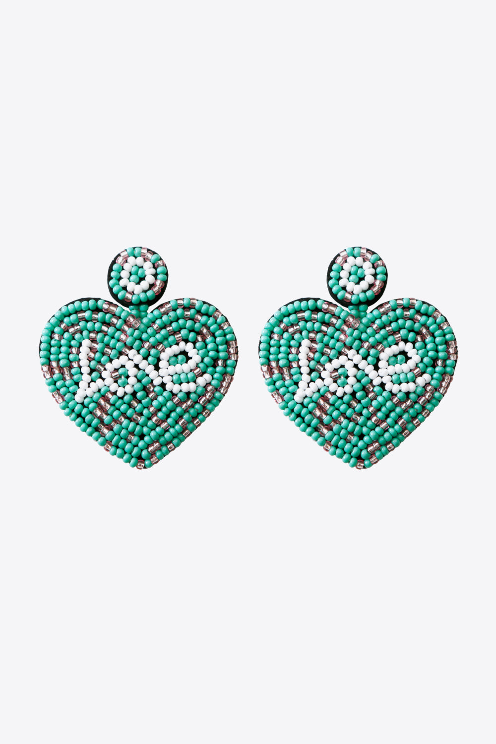 LOVE Beaded Heart Earrings