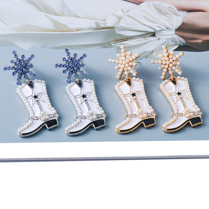 Boot Alloy Dangle Earrings