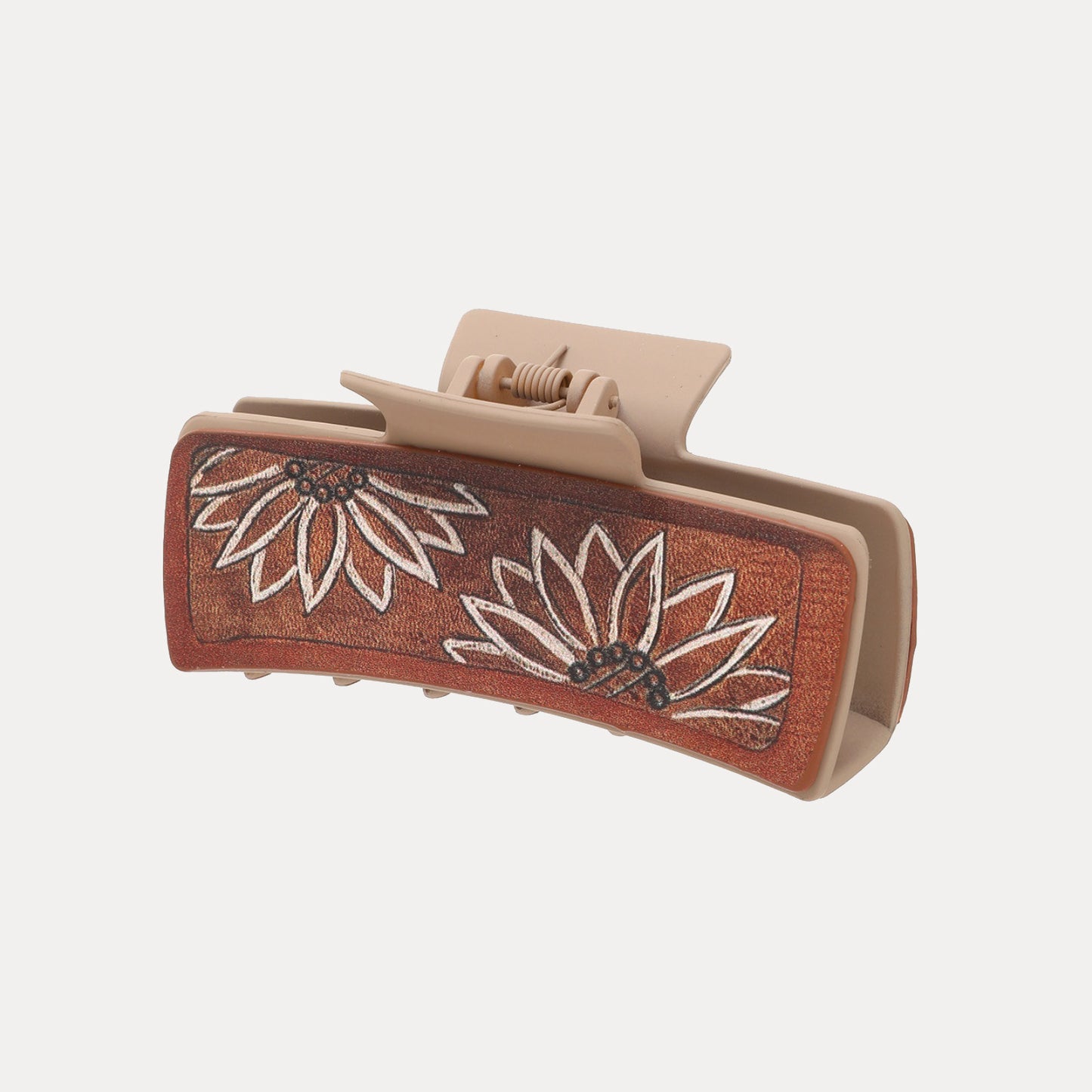 Sunflower PU Leather Acrylic Claw Clip